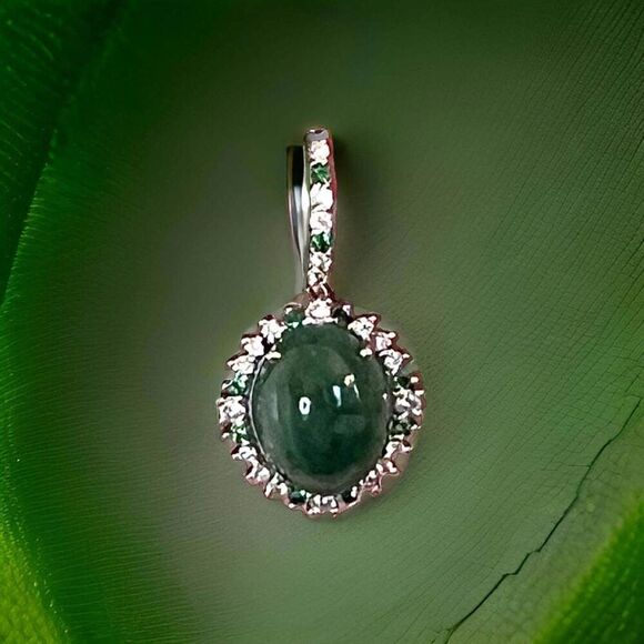 Garnet Tsavorite & Diamond Earrings 14k WG 22.44 TCW Certified $6,950 311038 - Picture 6 of 12